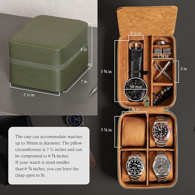 ROTHWELL 5 Watch Travel Case Storage Organizer - Image 3