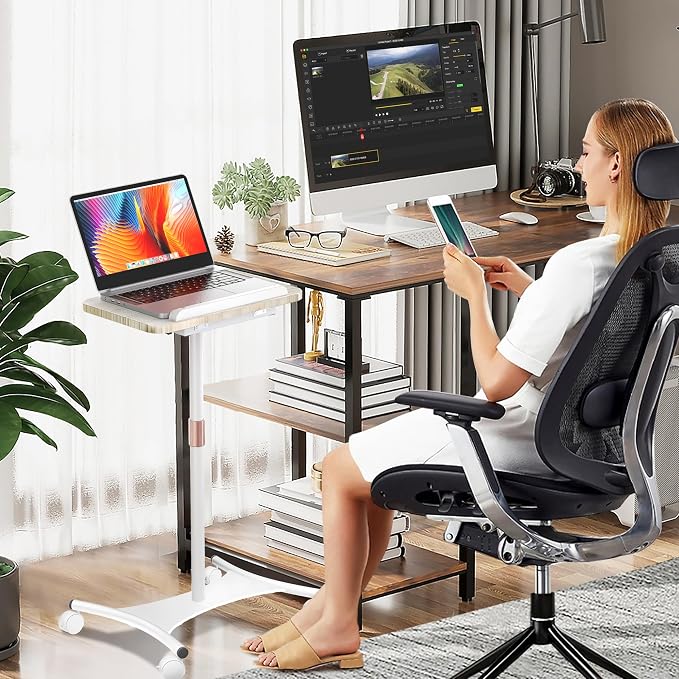 NAMON Laptop Floor Stand with Wheels - 2 in 1 Dual-use Floor & Desk - Image 2
