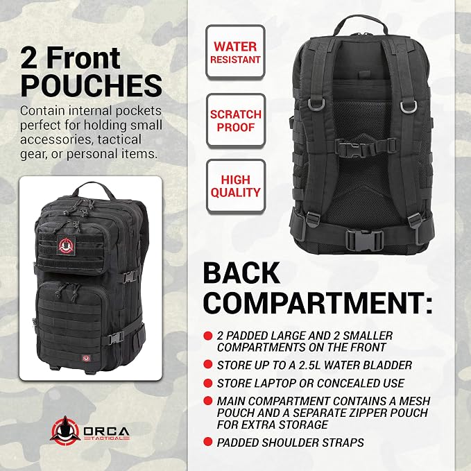 Backpack 40L Large Military 1 to 3 Day Molle Assault Pack Rucksack Army Bag - Image 5