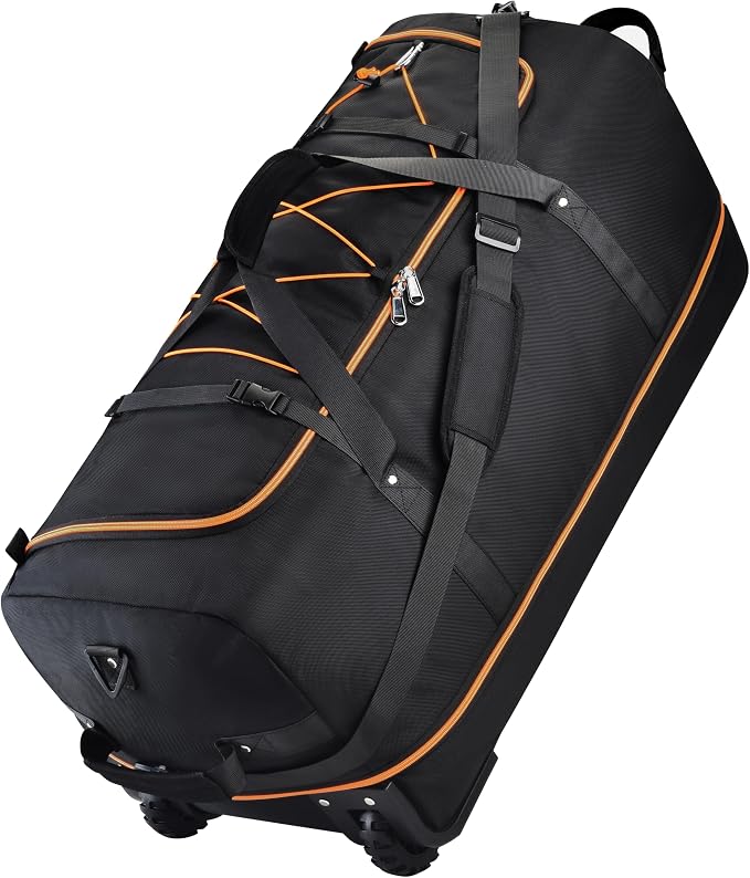 Rolling Duffle Bag with Wheels, 110L/140L Expandable Soft-Sided Foldable Duffle by Unknown