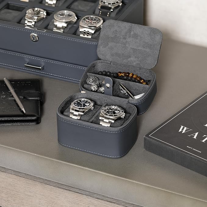 ROTHWELL 2 Watch Travel Case Storage Organizer - Image 8