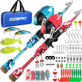ODDSPRO Kids Fishing Pole Pink, Portable Telescopic Fishing Rod and Reel Combo by ODDSPRO