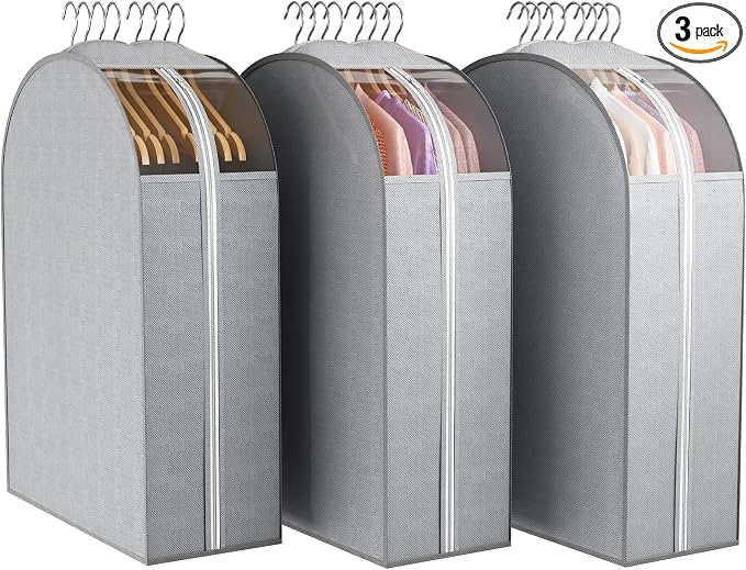 10" Gusseted Garment Bags for Hanging Clothes by Liuoud