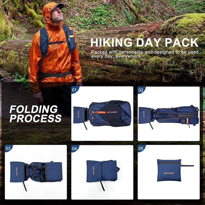 20L Small Hiking Backpack for Men Women Foldable Packable Back Pack Ultralight - Image 7