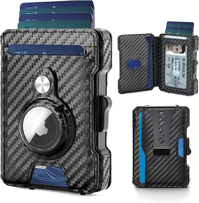 AirTag Wallet for Men, RFID Blocking Slim Mens Wallet by Airzoo