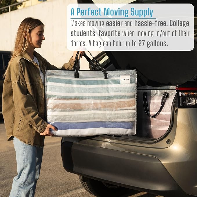 VENO 6 Pack Heavy Duty Moving Bags, Storage Bags, Packing Supplies, Top Zipper - Image 6