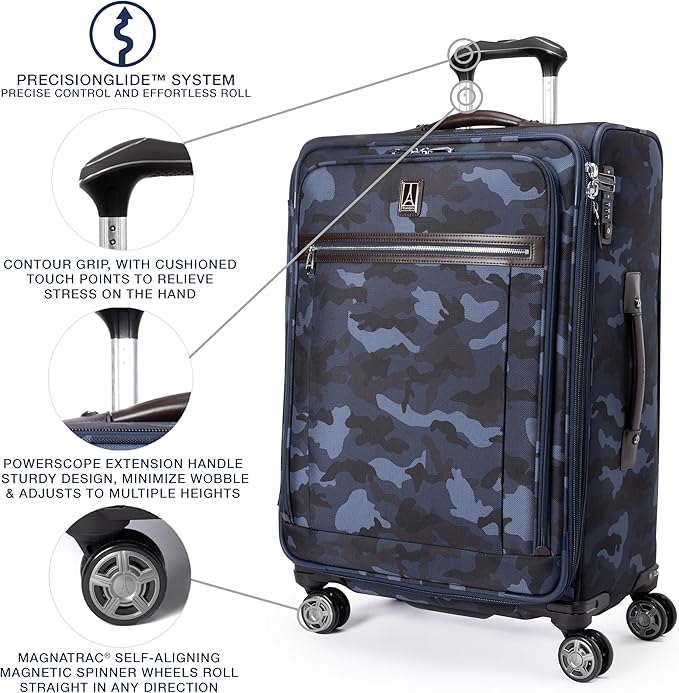 Travelpro Platinum Elite Softside Expandable Checked Luggage, 8 Wheel Spinner - Image 4