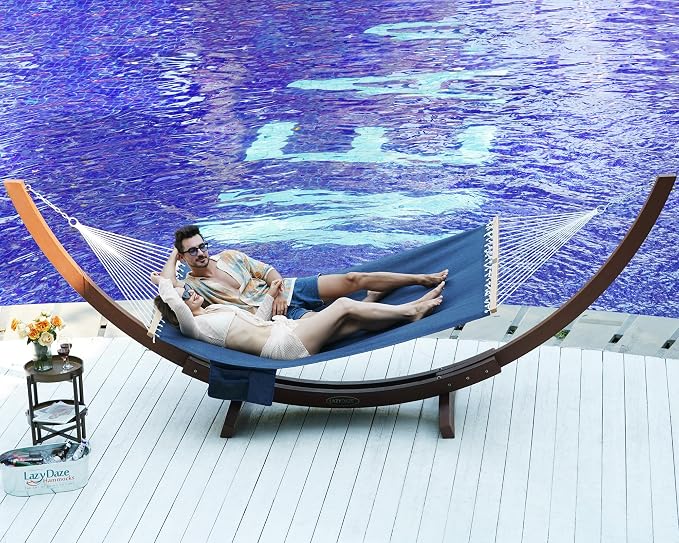Lazy Daze Hammocks 11 FT Double Outside Hammock Quick Dry Olefin Fabric Hammock - Image 8