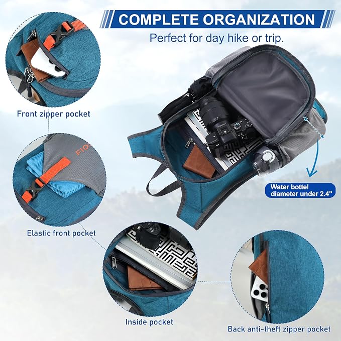 FIORETTO 10L Hiking Backpack for Women Men Mini Packable Backpack Lightweight - Image 3