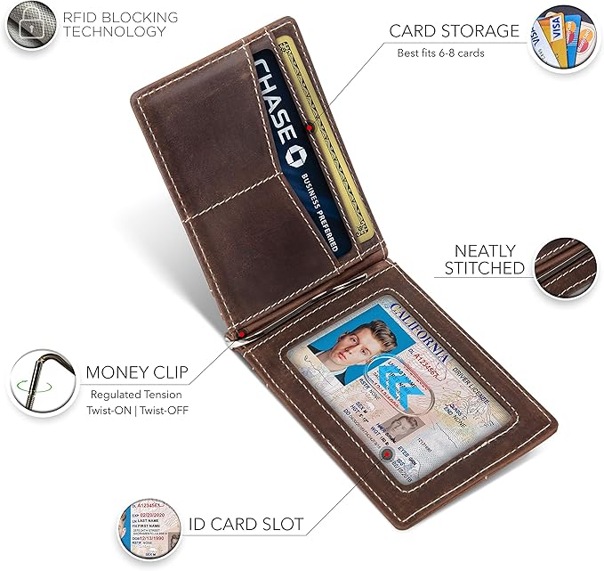 SERMAN BRANDS RFID Blocking Wallet Slim Bifold - Image 5