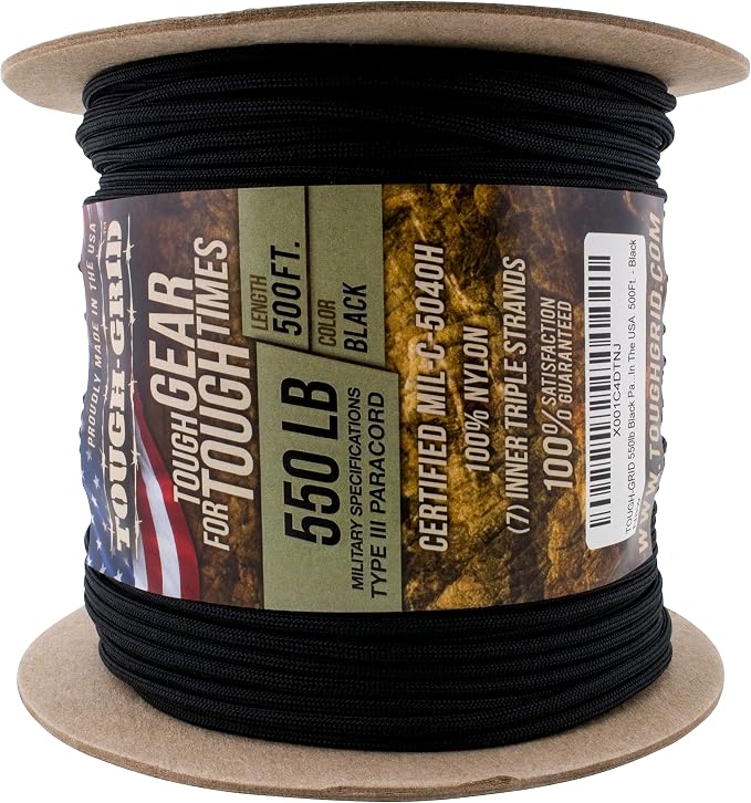 TOUGH-GRID 550 Paracord Rope Nylon Parachute Cord, Made in USA Survival Kit - Image 3