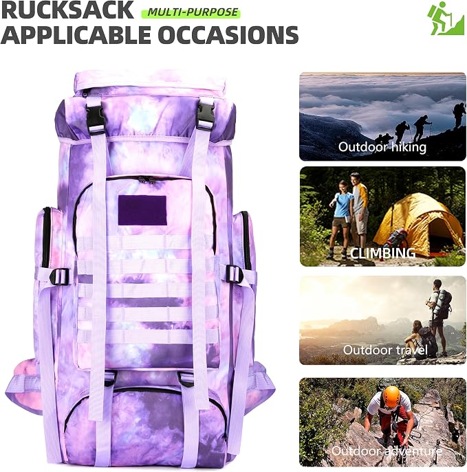 King'sGuard 70L Camping Hiking Backpack Tactical Backpack Military Molle - Image 4