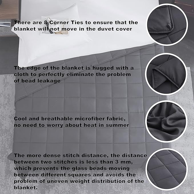 Weighted Blanket King Size Cooling Breathable Heavy Blanket Microfiber Material - Image 3