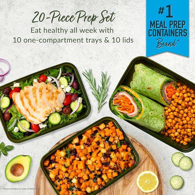 Bentgo 20-Piece Lightweight, Reusable BPA-Free 1-Compartment Containers - Image 2
