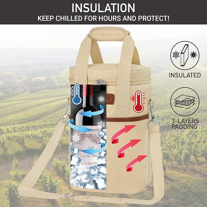 Opux 4 Bottle Insulated Wine Cooler Bag - Image 2