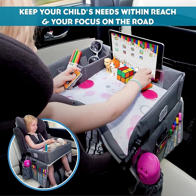 Kenley Kids Travel Tray, Toddler Car Seat Lap Tray, Road Trip Essentials - Image 7