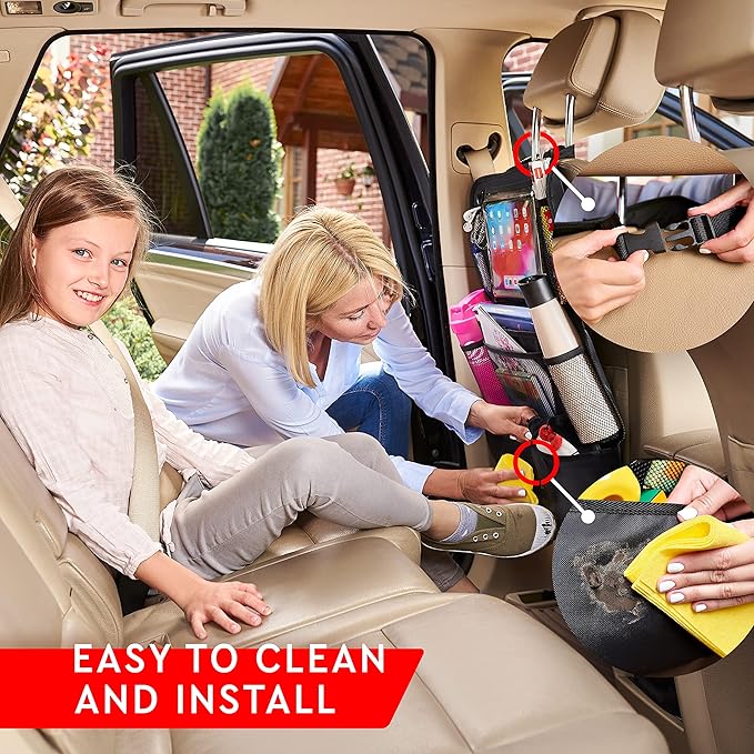 Helteko Backseat Car Organizer, Kick Mats Back Seat Protector - Image 5