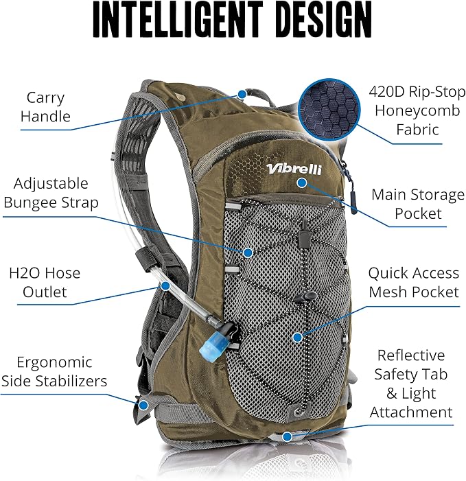 Vibrelli Hydration Backpack & 2L Hydration Bladder - Image 5