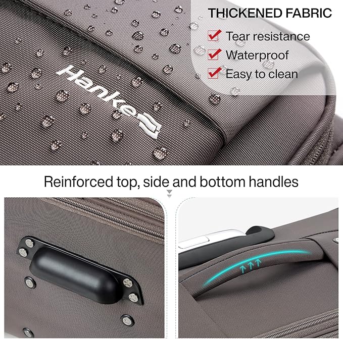 Hanke 20 Inch Expandable Carry On Luggage 22x14x9 Airline Approved Softside - Image 6