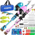 ODDSPRO Kids Fishing Pole Pink, Portable Telescopic Fishing Rod and Reel Combo by ODDSPRO