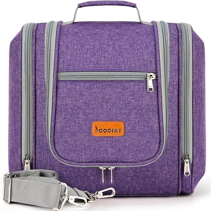 Extra Large Toiletry Bag for Women and Men, 6 Organizer Compartments, Holds by COOSKY