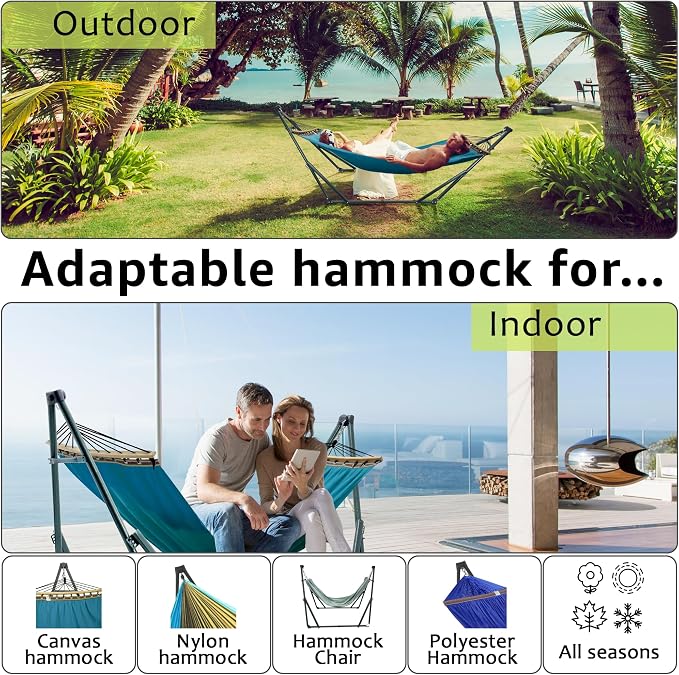 Tranquillo Hammock with Stand Heavy-Duty, Hammock Quick Fold Unfold, Steel - Image 8