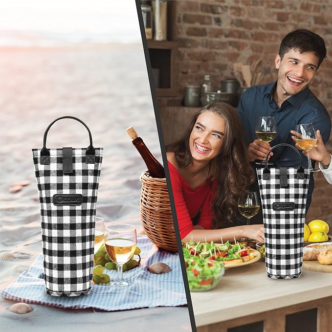 OPUX Wine Bag Single Bottle Carrier Tote, Insulated Travel Wine Cooler Bag - Image 7