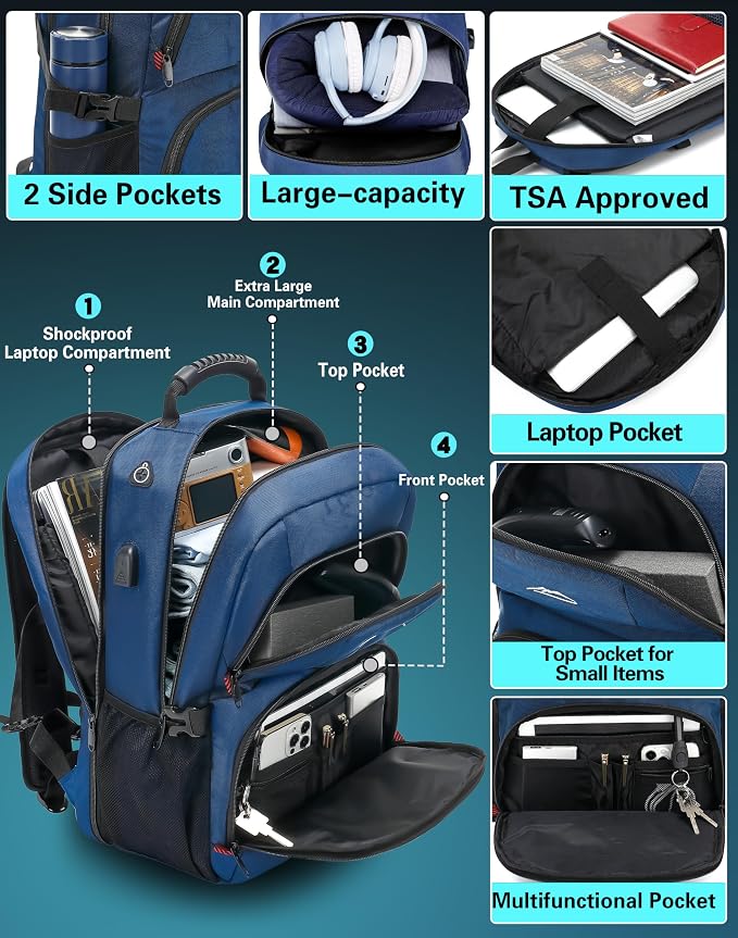 ProEtrade Travel Backpack, Extra Large Laptop Backpack School Business Anti - Image 3