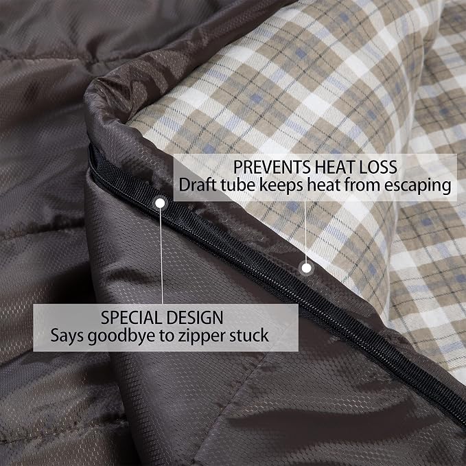 0 Degree Sleeping Bag 100% Cotton Flannel XXL - Image 4