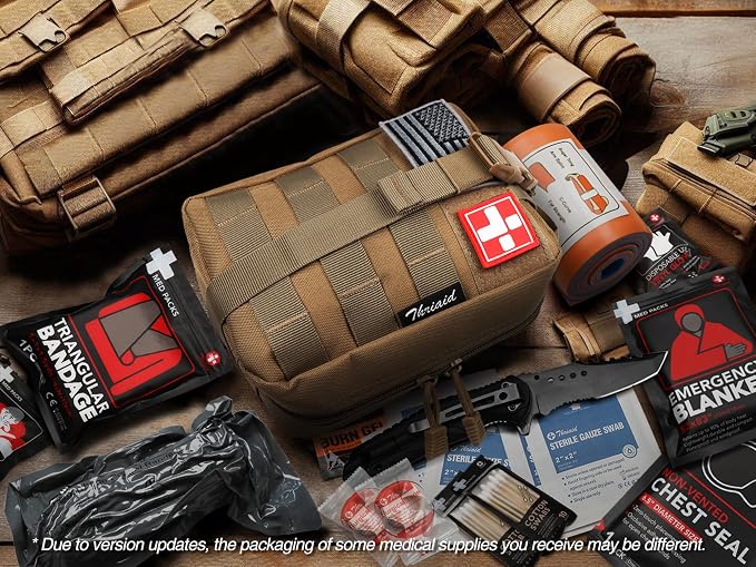 Survival First Aid Kit with Israeli Bandage, Chest Seal, Tactical Military - Image 2