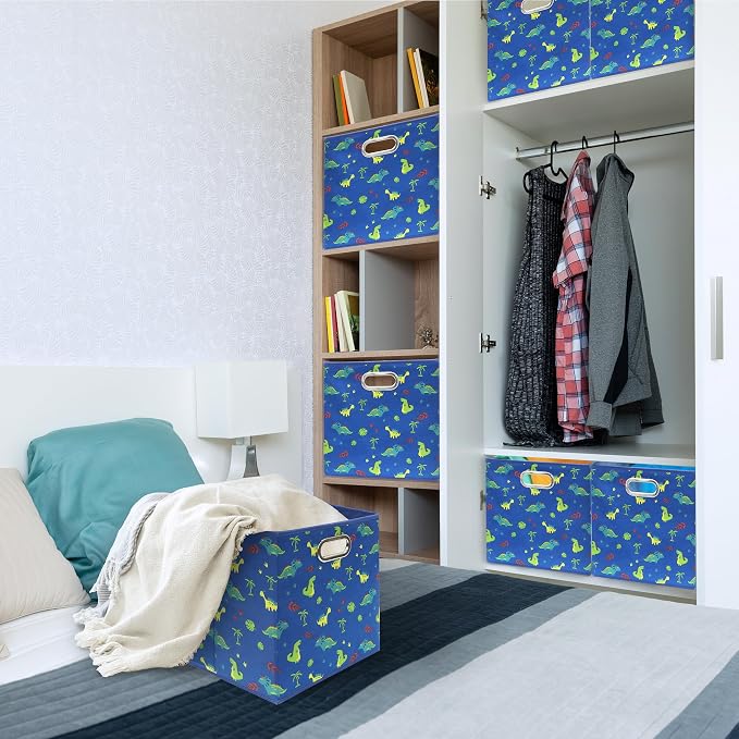SIMPLE HOUSEWARE 13-Inch Collapsible Fabric Cube Storage Bin - Image 3