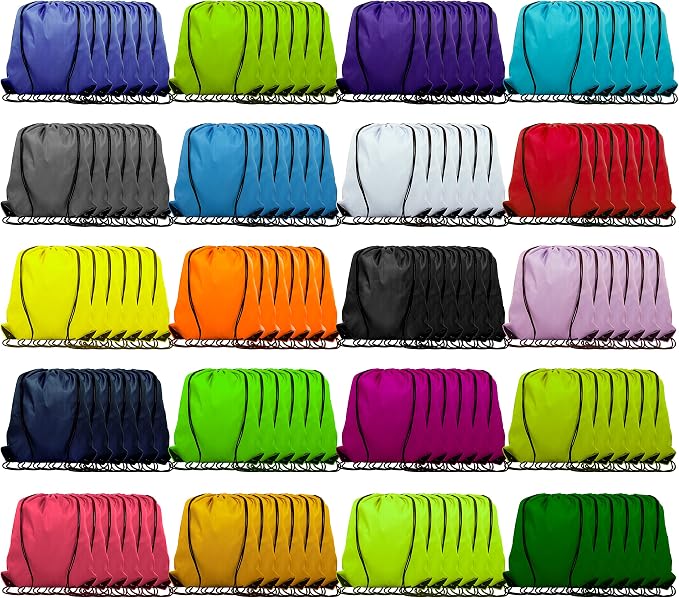 120 Pieces Drawstring Backpack Bags Sports Sackpack Bulk Cinch Gym Bag by Topspeeder