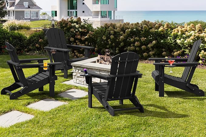 SERWALL HDPE Folding Adirondack Chair - Image 9