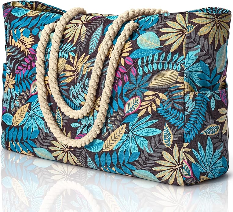 Becokan Beach Bags for Women Large Waterproof Beach Tote Bag Zipper Beach Bags by BecokanBeachBagSpecialist