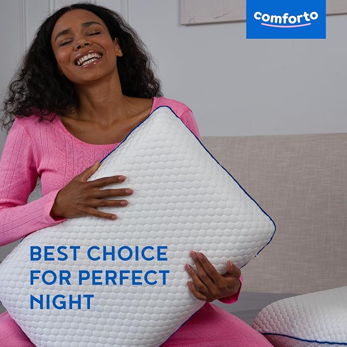 Classic Memory Foam Pillow – Classic Size Cooling Cervical Neck Pillow – Firm - Image 5