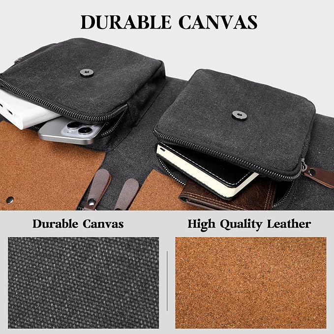 Canvas Garment Bags for Travel, Convertible Carry On Garment Duffel Bag for Men - Image 6