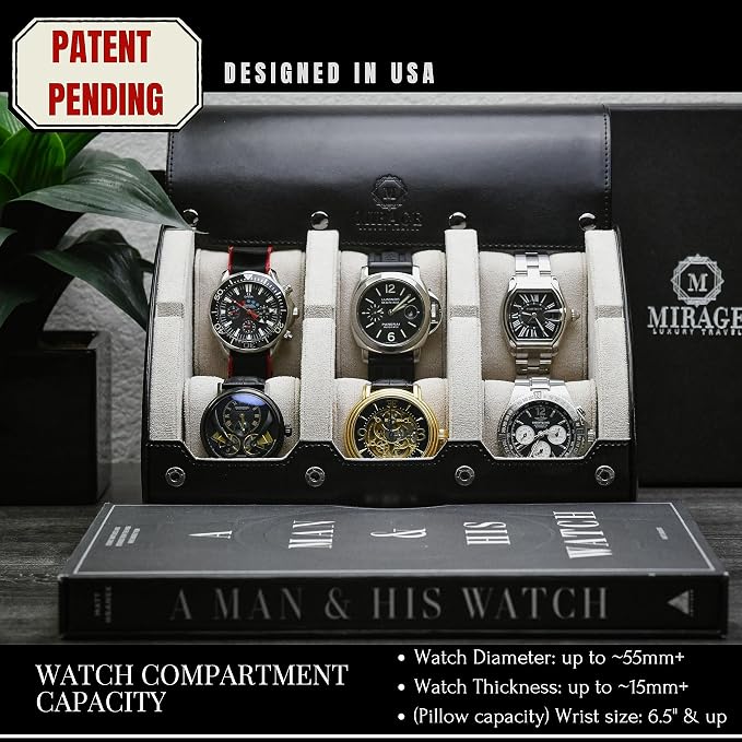M Mirage Luxury Travel 6 watch display case organizer - Image 2