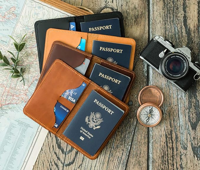 Leather Passport Cover, Field Notes Cover Wallet, Travel Passport Cover - Image 8