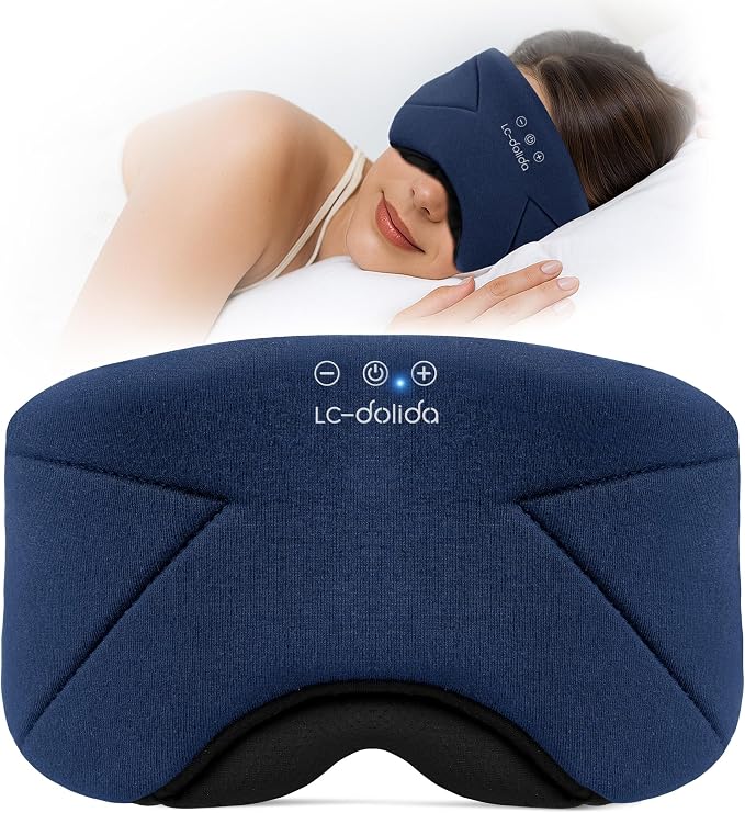 Sleep Mask with Headphones Bluetooth 5.4, LC-dolida Wireless Music Eye Mask by LC-dolida