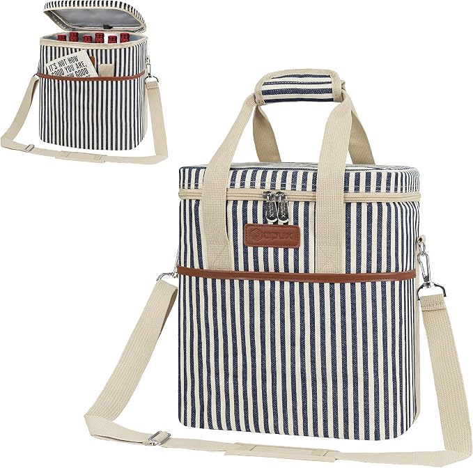 opux 6 Bottle Carrier Tote | Insulated Padded Wine Cooler Bag - Image 8
