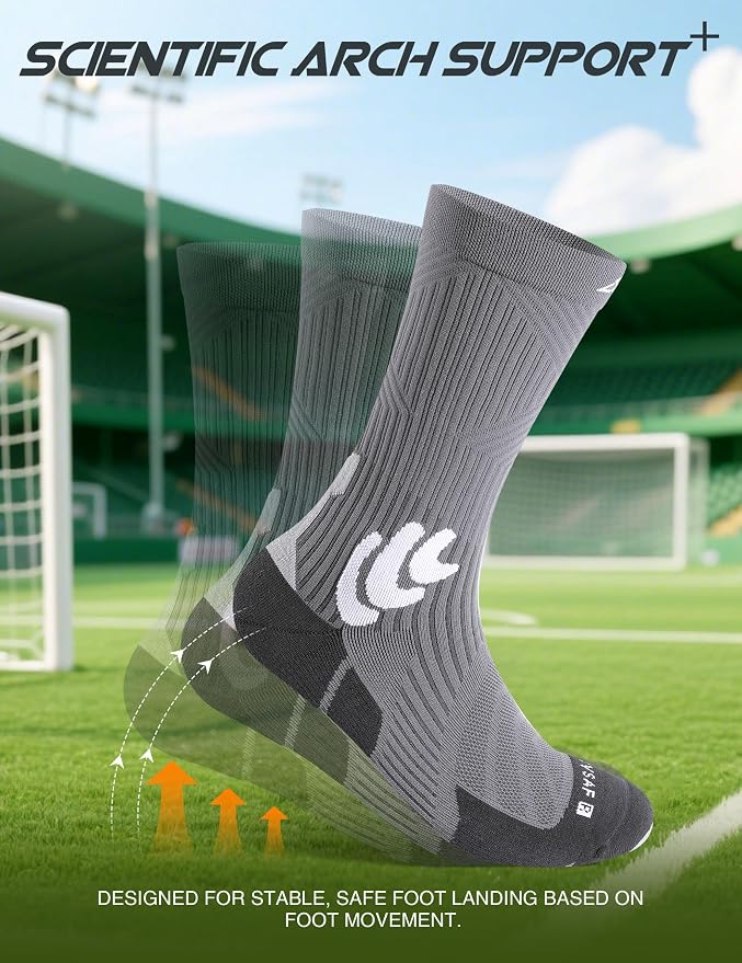 Men's Compression Running Socks: Coolmax Athletic Crew Socks Moisture Wicking - Image 5