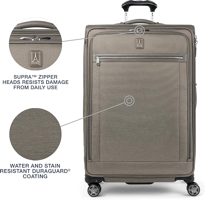 Travelpro Platinum Elite Softside Expandable Checked Luggage, 8 Wheel Spinner - Image 3