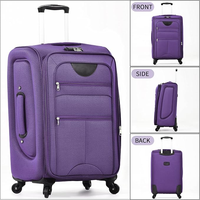 Merax Softside Luggage Set Softshell Lightweight 3 Piece Spinner Suitcase - Image 8