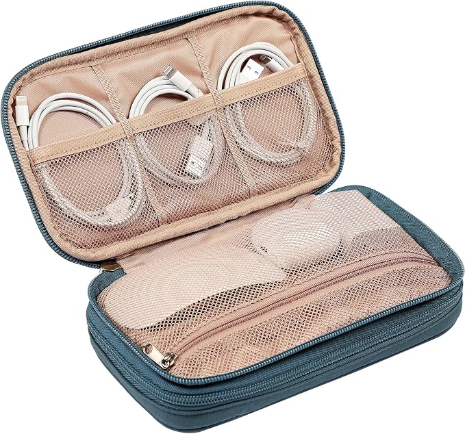NISHEL Travel Cord Organizer Case, Double Layers Tech Electronic Bag, Essentials - Image 5