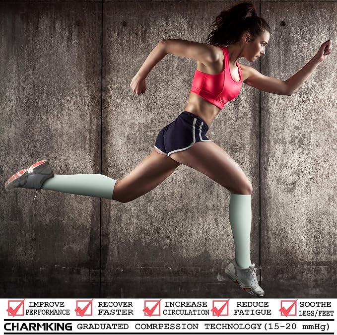 CHARMKING Compression Socks for Women & Men Circulation 15-20 mmHg is Best - Image 2