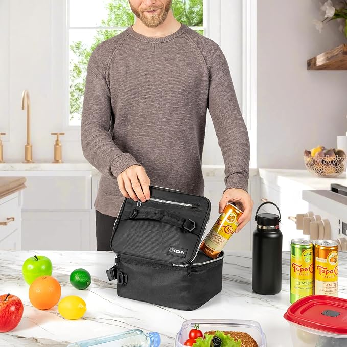 opux Insulated Lunch Box for Men Women Adult, Compact Lunch Bag for Kids Boy - Image 3