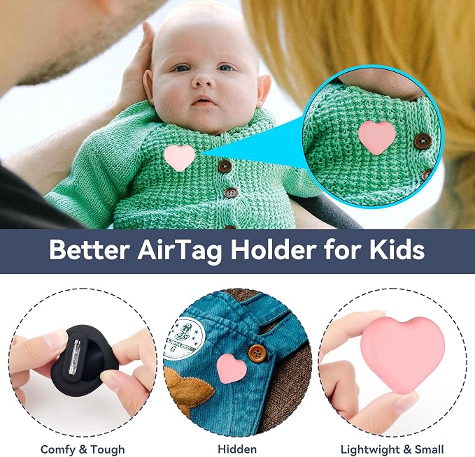 DDJ for AirTag Holder for Kids, Hidden Silicone Case for AirTag GPS Tracker for - Image 2