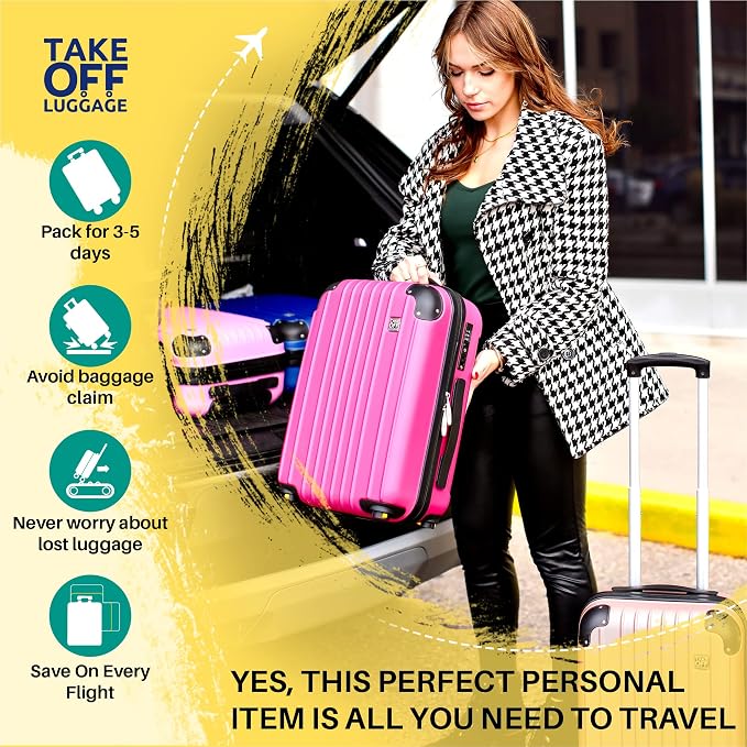Take OFF Luggage 18 inch Hardshell Carry On Suitcase that Converts into - Image 6