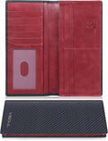 VISOUL Mens Leather Long Checkbook Bifold Wallets by VISOUL
