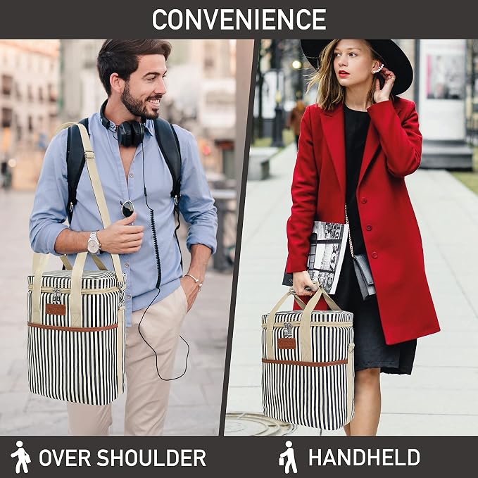 opux 6 Bottle Carrier Tote | Insulated Padded Wine Cooler Bag - Image 6